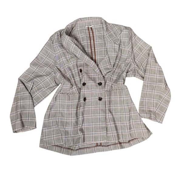Cato Jackets & Blazers - Cato Women's Plus Size 22/24W Plaid Double-Breasted Blazer dark academia staple